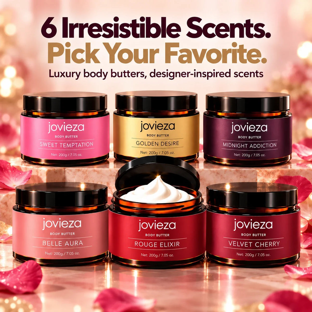 Jovieza Body Butter collection - 6 designer-inspired scents