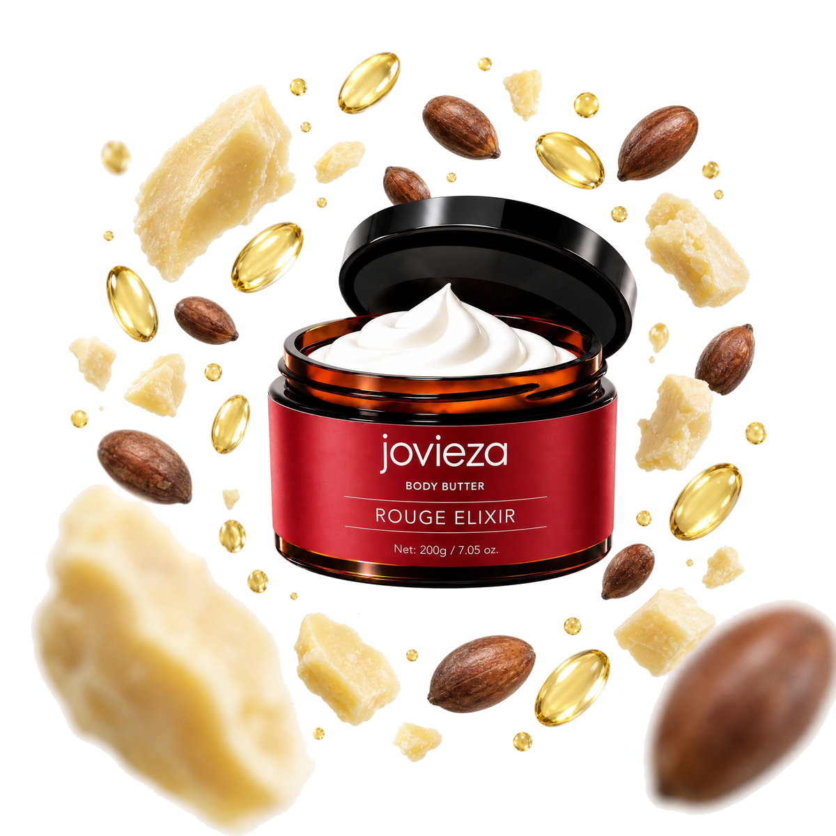 Jovieza body butter with shea butter, coconut oil and vitamin E