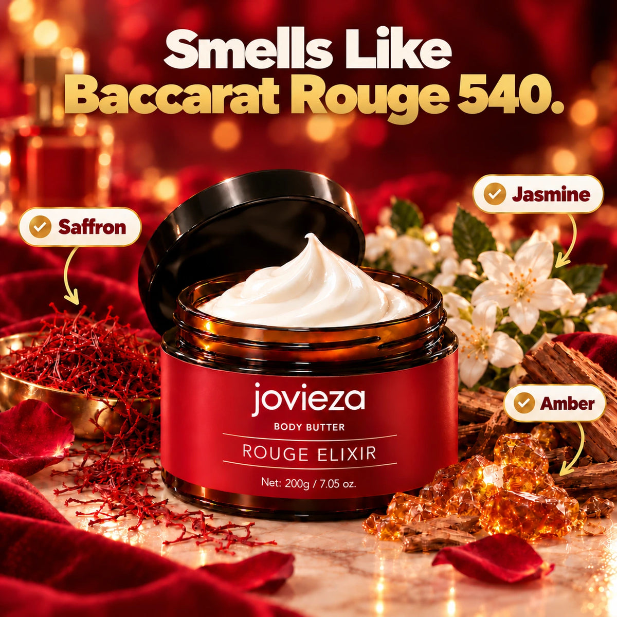 Rouge Elixir scent notes: saffron, jasmine, amber