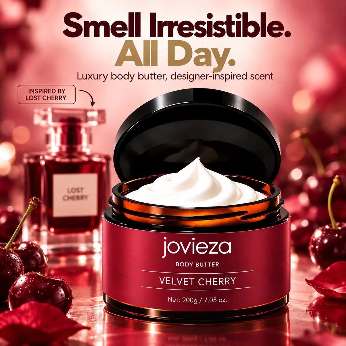 Jovieza Velvet Cherry body butter - inspired by Lost Cherry