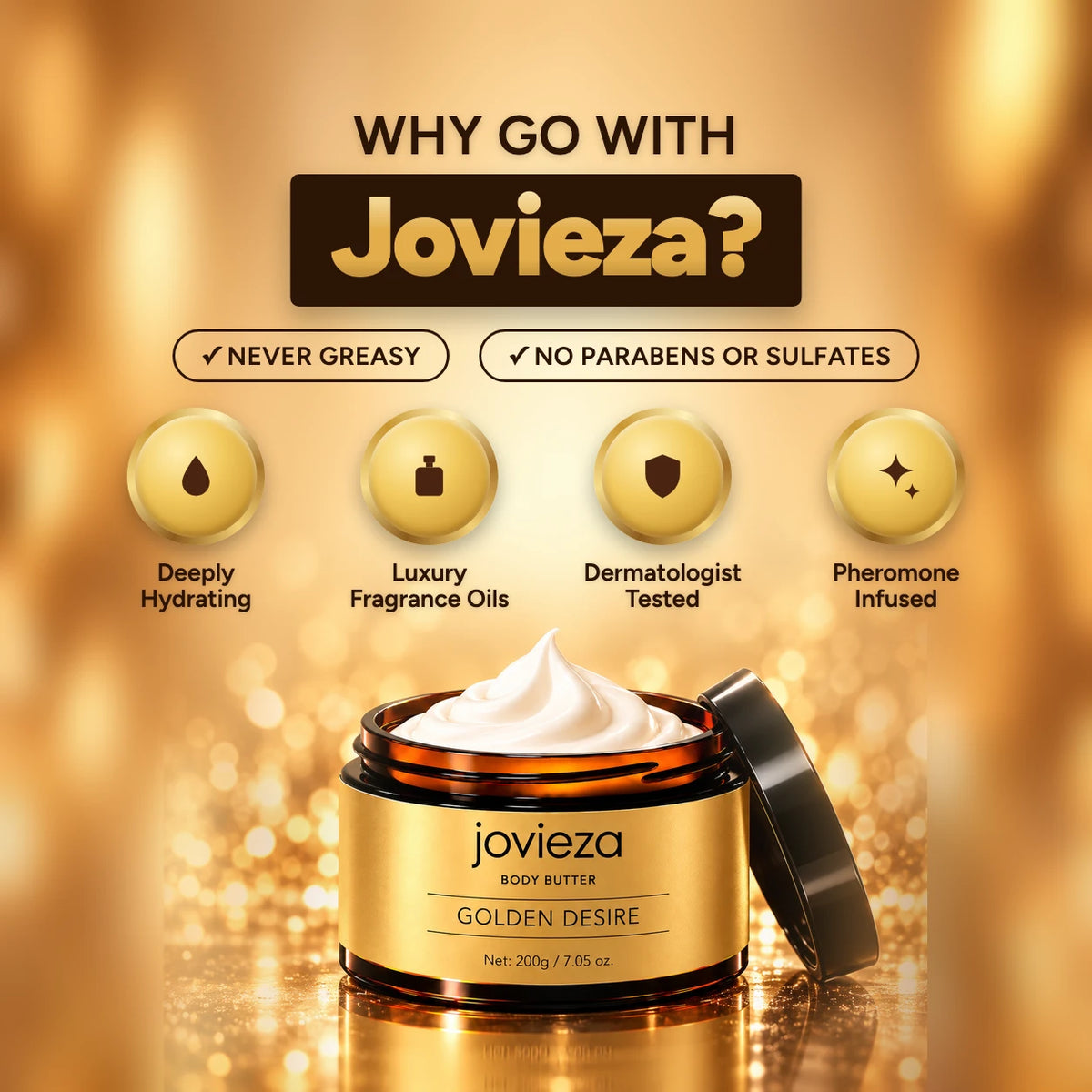 Golden Desire scent notes and benefits: why go with Jovieza